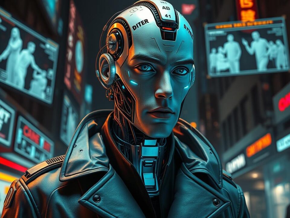 futuristic AI detective